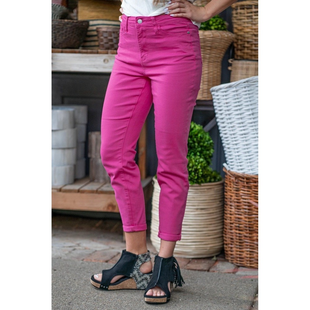 Judy Blue Neon Pink High Waist Skinny Jeans JB88456 NP Womens Size 9 29 New